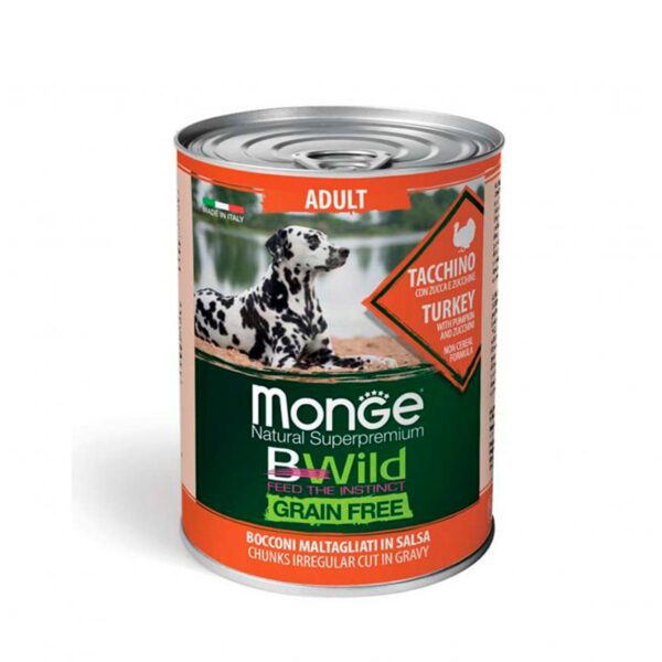 Monge Bwild Lata Grain Free Paté de Pavo para Perros