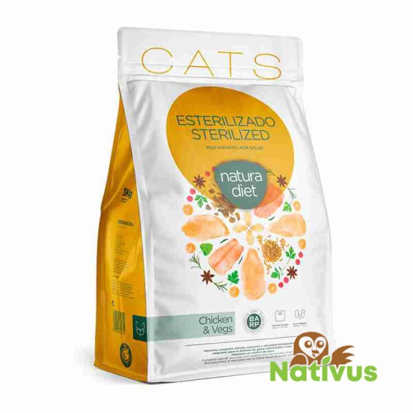 Pienso para gatos Natura Diet Esterilizados Pollo y Vegetales