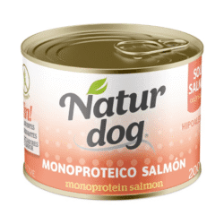 Naturdog Monoproteico Salmon 200 gr Lata Comida Humeda para Perros
