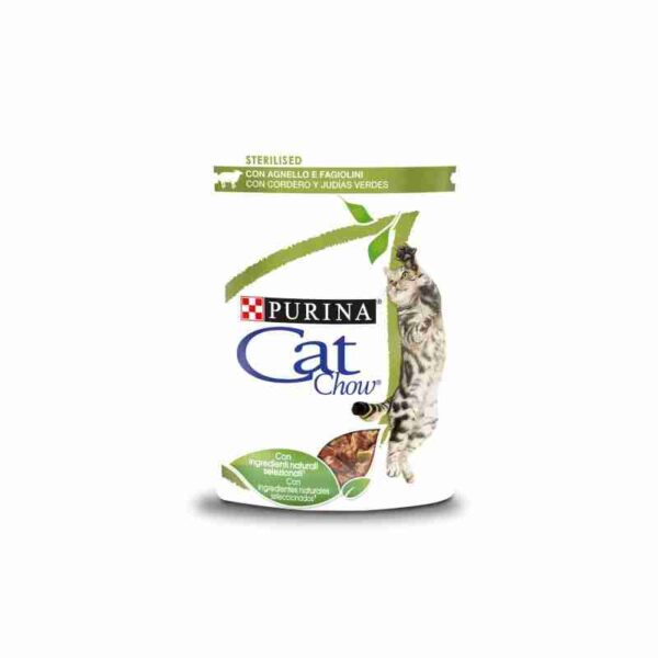 Purina Cat Chow Adulto con cordero y judías verdes en salsa 85g