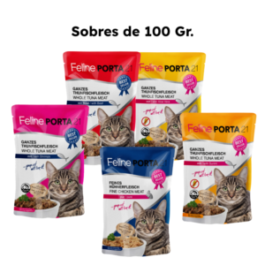 Porta 21 Feline Comida Húmeda para Gatos sobres de 100 Gr.