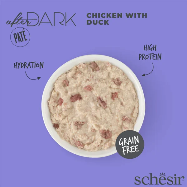 Schesir After Dark Lata 80gr Pollo con Pato en Paté - Imagen 4