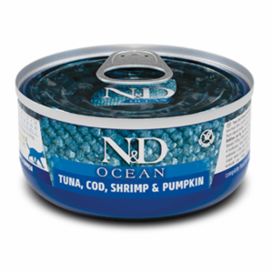 n&d latas para gato ocean de atun bacalao gambas y calabaza