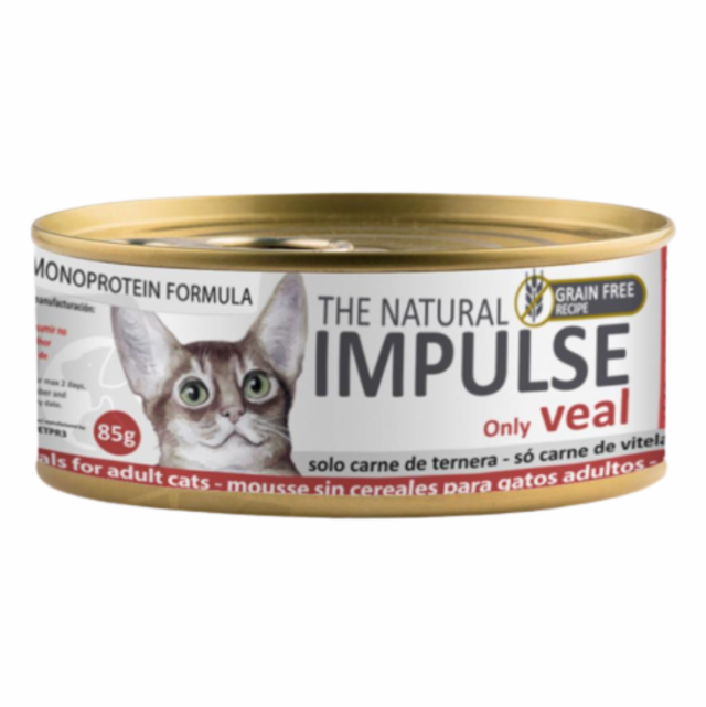 lata impulse para gatos natural de tenera buey