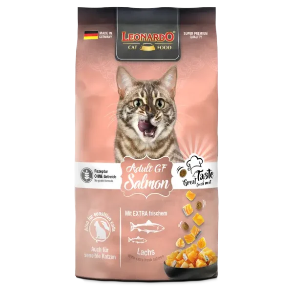 Leonardo Adult GF Salmon - Comida sin cereales con salmón fresco para gatos sensibles