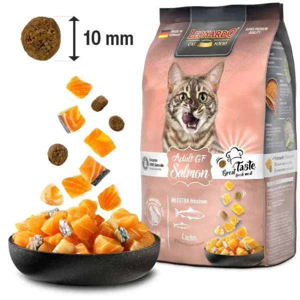 Leonardo Adult GF Salmon - Comida sin cereales con salmón fresco para gatos sensibles - Imagen 3