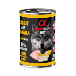 Alpha Spirit Comida Húmeda Perro Conejo con Plátano 400 gr